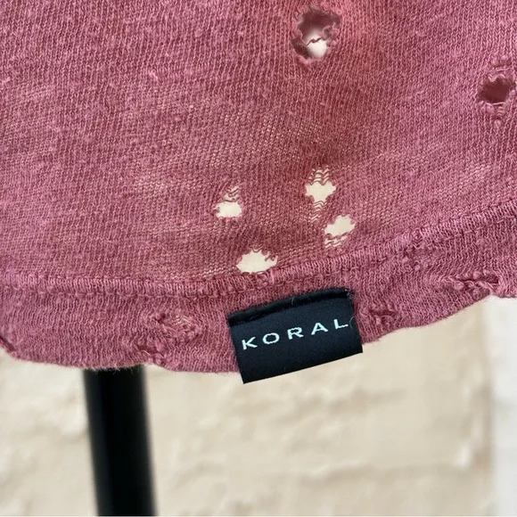 Koral Activewear Chord open back distressed tank top in sandstone size S small - Picture 6 of 11